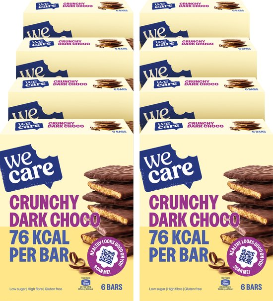 8x WeCare Bars Crunchy Dark Choco (102 gr)