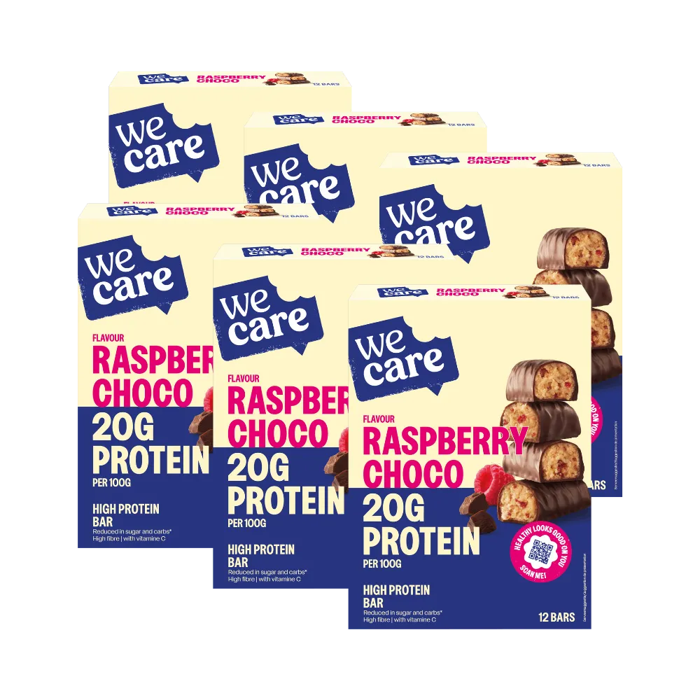 6x WeCare Bars Rasberry Choco (12 stuks)