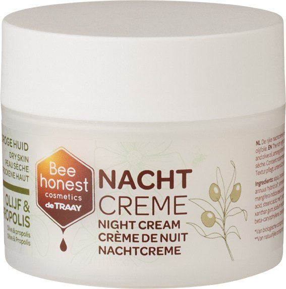 Bee honest cosmetics Nachtcrème Olijf & Propolis (1 stuk)