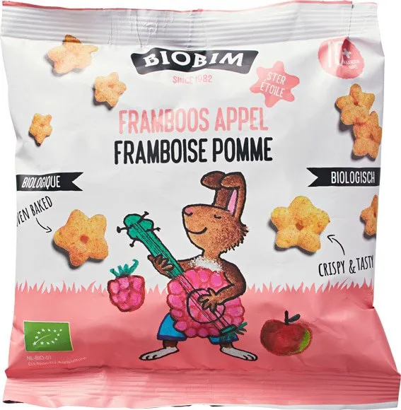 Biobim Maispuffs Ster Appel Framboos (20 gr)