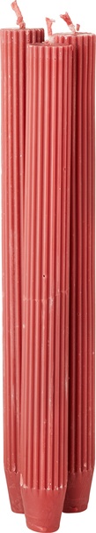 Brassikaarsen Kaars Diner Ribbel Rood (3 stuks)