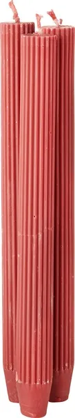 Brassikaarsen Kaars Diner Ribbel Rood (3 stuks)