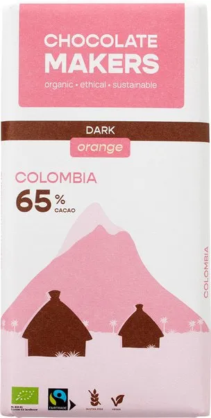 Chocolatemakers Pure Chocolade 65% Sinaasappel (80 gr)