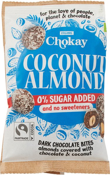 Chokay Chocolade Bites Kokos Amandel (85 gr)