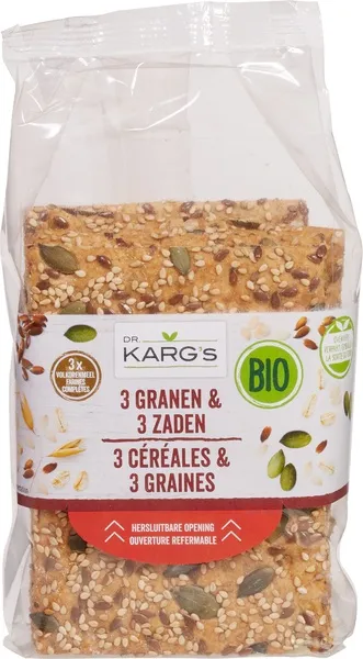 Dr. Karg's Crackers 3 Grains -3 Seeds (200 gr)
