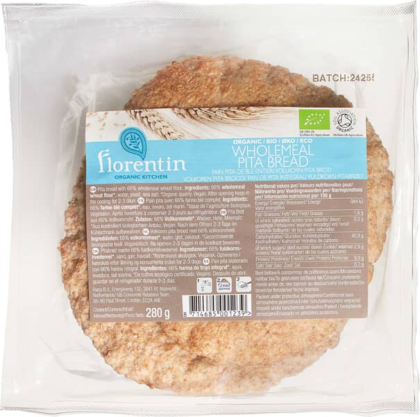 Florentin Pitabroodjes Volkoren (4 stuks)