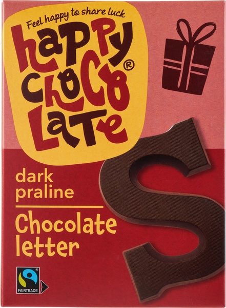 Happy Chocolate Chocoladeletter S Puur Praliné (130 gr)