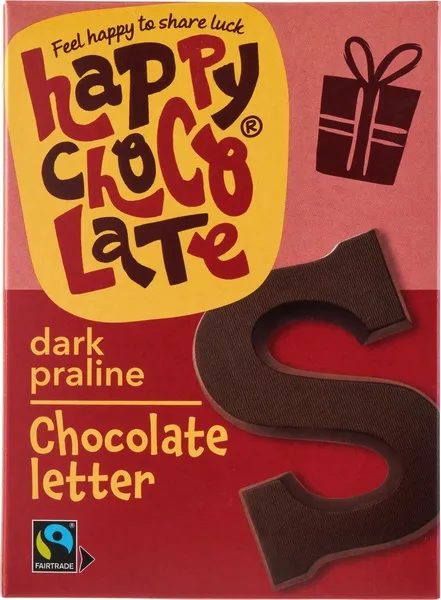Happy Chocolate Chocoladeletter S Puur Praliné (130 gr)