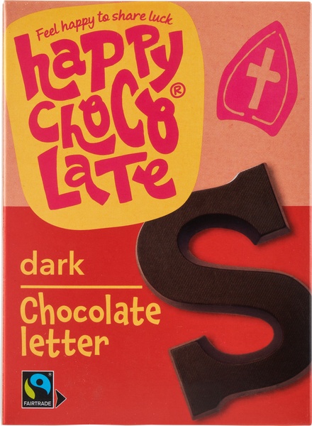Happy Chocolate Chocoladeletter S Puur (130 gr)