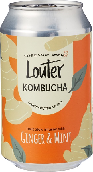 Louter Kombucha Gember Munt (330 ml)