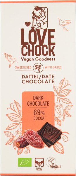 Lovechock Pure Chocolade Dadels (70 gr)