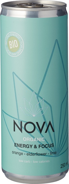 Nova Organic Energy Energiedrank Sinaasappel Vlierbloesem Limoen (250 ml)