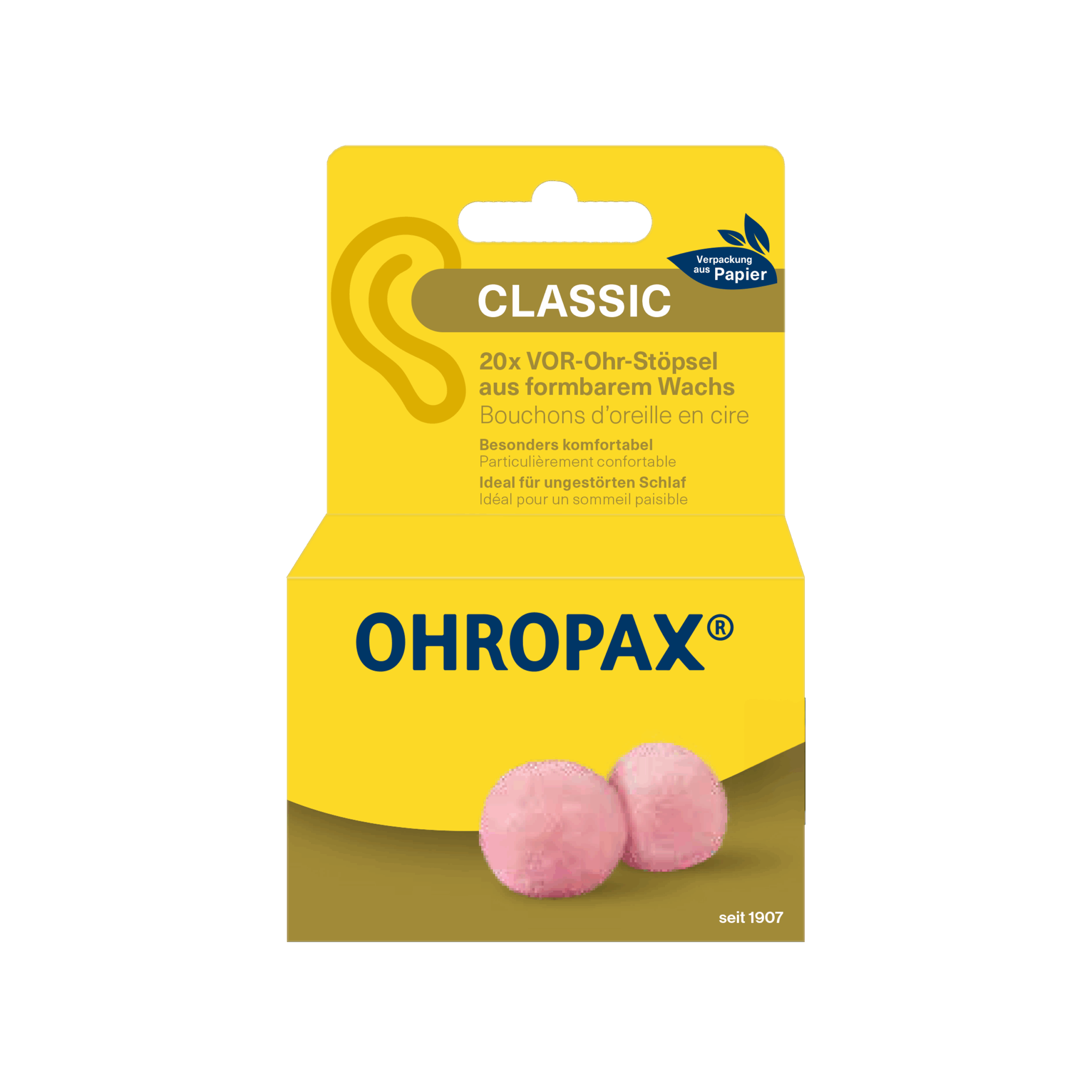 Ohropax Classic Oor-Wasbolletjes Tegen Lawaai (20 stuks)