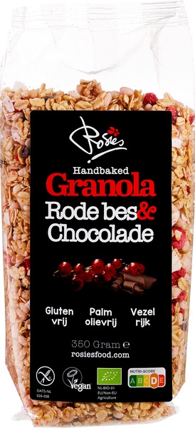 Rosies Granola Rode Bes & Chocolade Glutenvrij (350 gr)