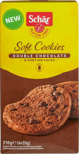 Schär Soft Cookies Double Chocolate Glutenvrij (210 gr)