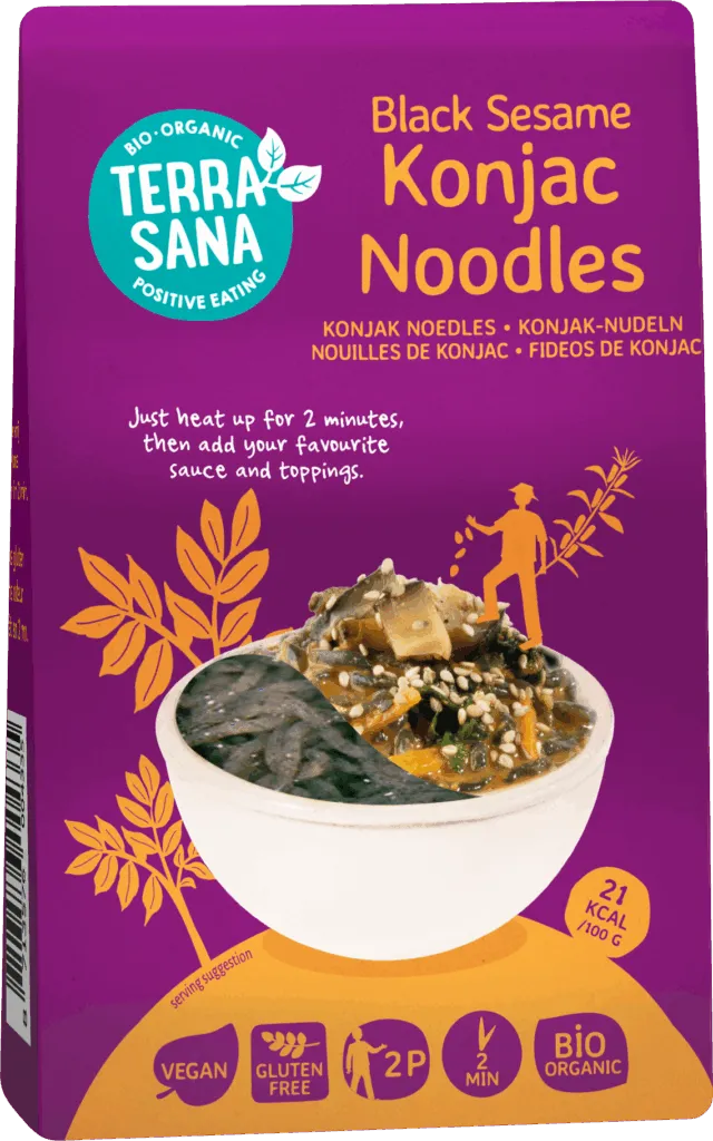 TerraSana Konjac Noodles Zwarte Sesam (250 gr)