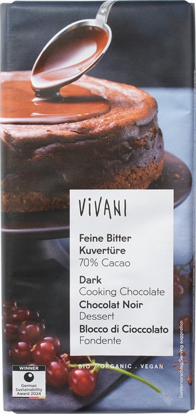 Vivani Kookchocolade Puur (150 gr)