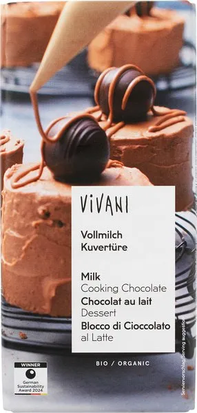 Vivani Kookchocolade Melk (80 gr)