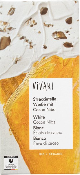 Vivani Witte Chocolade Stracciatella (80 gr)