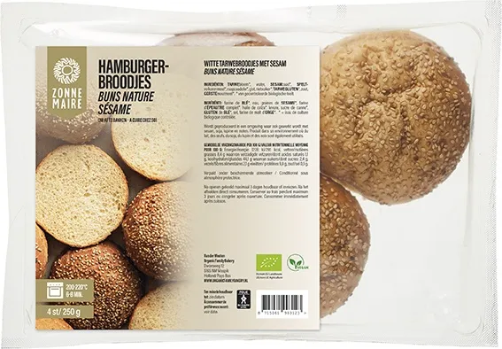 Zonnemaire Hamburgerbroodjes (4 stuks)