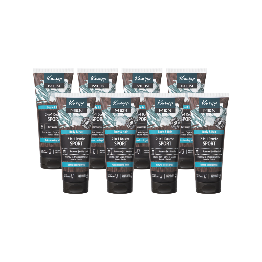8x Kneipp Douche Men 2-In-1 Sport (8 x 75 ml)