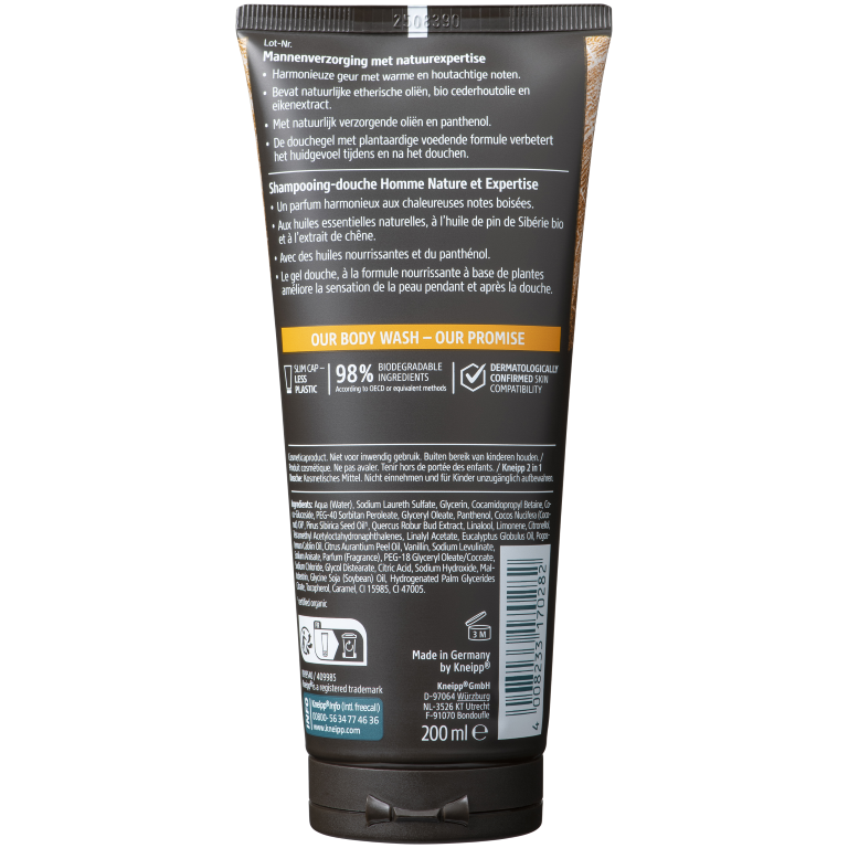 Kneipp Men body & hair 2-in-1 douche warm woods (200 ml)