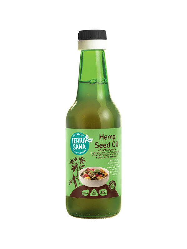 Terrasana Raw Hennep Olie Koudgeperst In Glas Bio (250 ml)