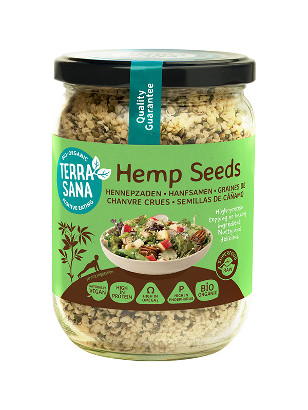 Terrasana Raw Hennepzaad Gepeld In Glas Bio (275 gr)