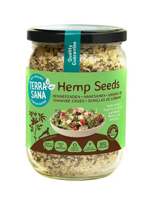 Terrasana Raw Hennepzaad Gepeld In Glas Bio (275 gr)