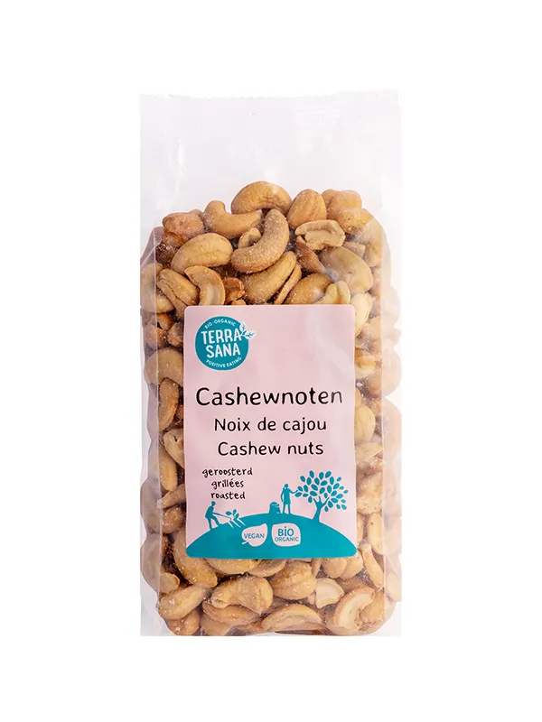 TerraSana Cashewnoten roasted zonder zout bio (250 gr)