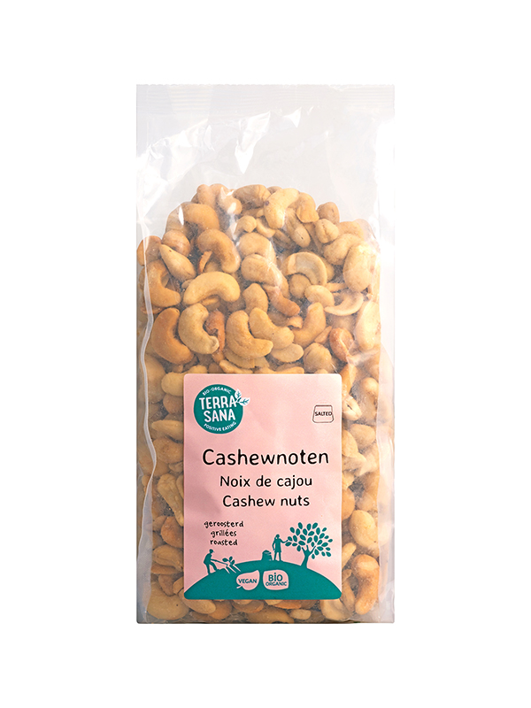Terrasana Cashewnoten Geroosterd Met Zout Bio (750 gr)