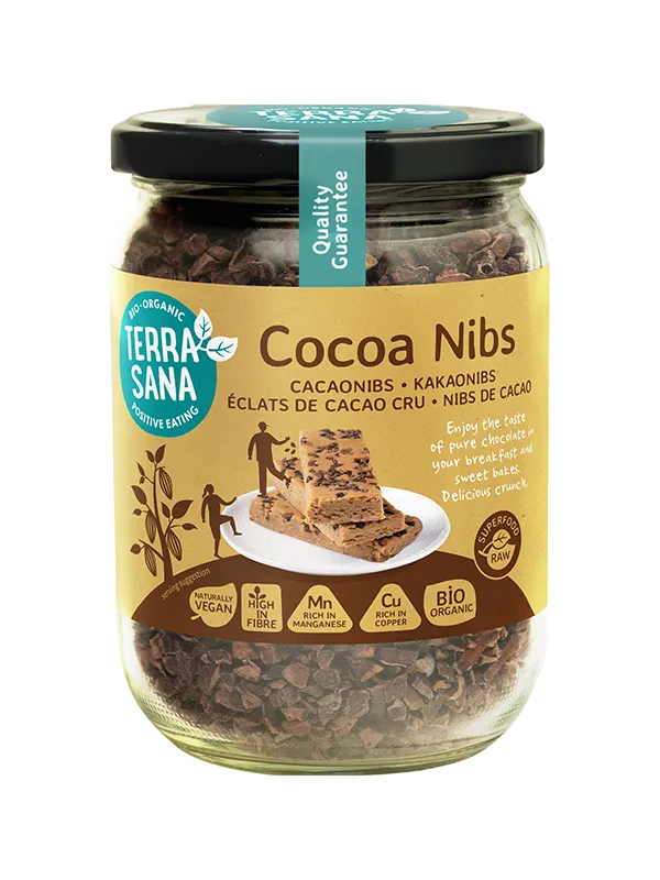 Terrasana Raw Cacao Nibs In Glas Bio (230 gr)