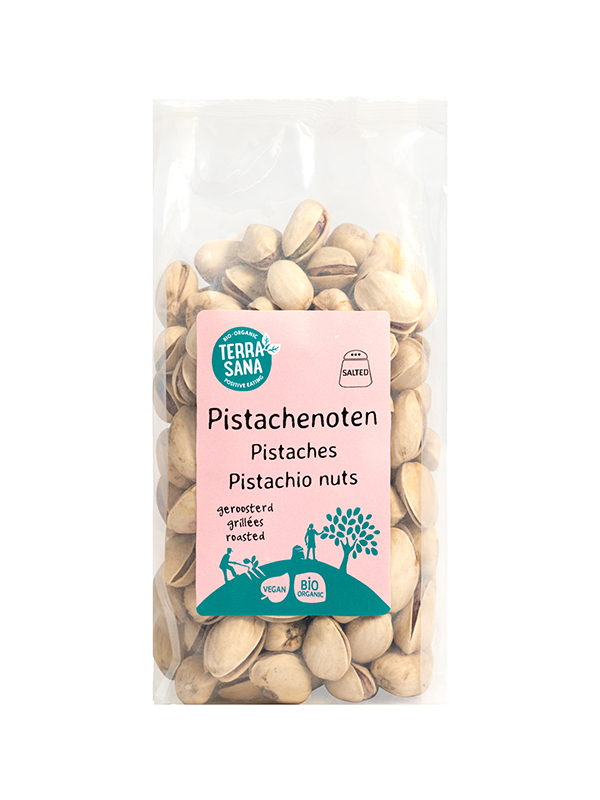 TerraSana Pistachenoten geroosterd met zout bio (200 gr)
