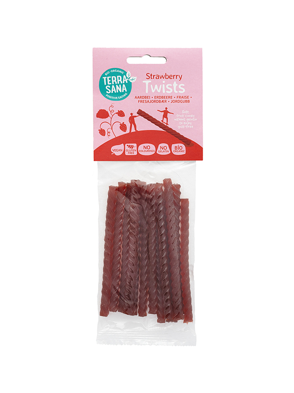 TerraSana Twists Dropkabels Aardbei (75 gr)