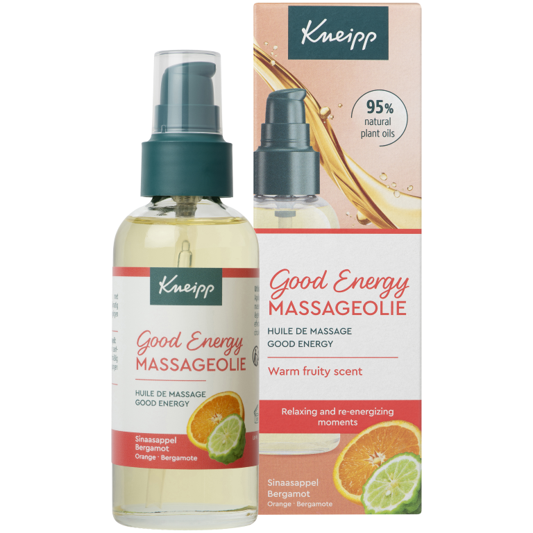 Kneipp Massageolie Good Energy met Pompje (100 ml)