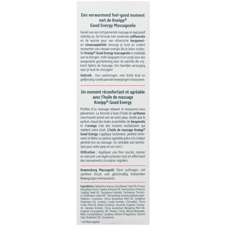 Kneipp Massageolie Good Energy met Pompje (100 ml) - image 2