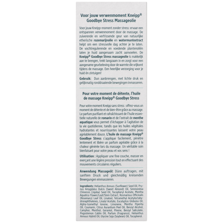 Kneipp Massageolie Goodbye Stress (Met Pompje) (100 ml) - image 2