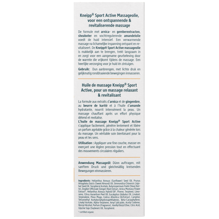 Kneipp Massageolie Sport Active (Met Pompje (100 ml) - image 2