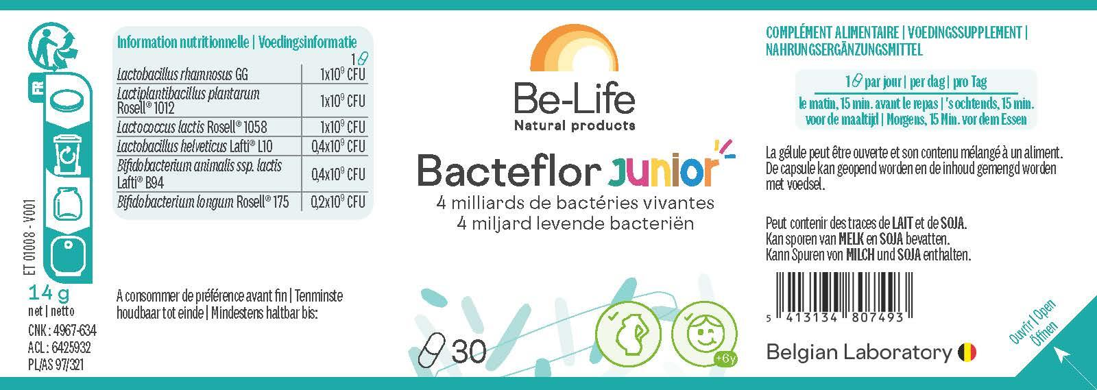 Be-Life Bacteflor Junior (30 capsules)