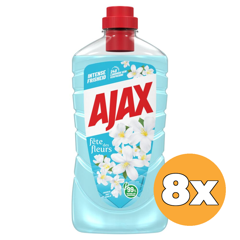 8x Ajax Allesreiniger Fete Des Fleurs Jasmin (8 x 1000 ml)