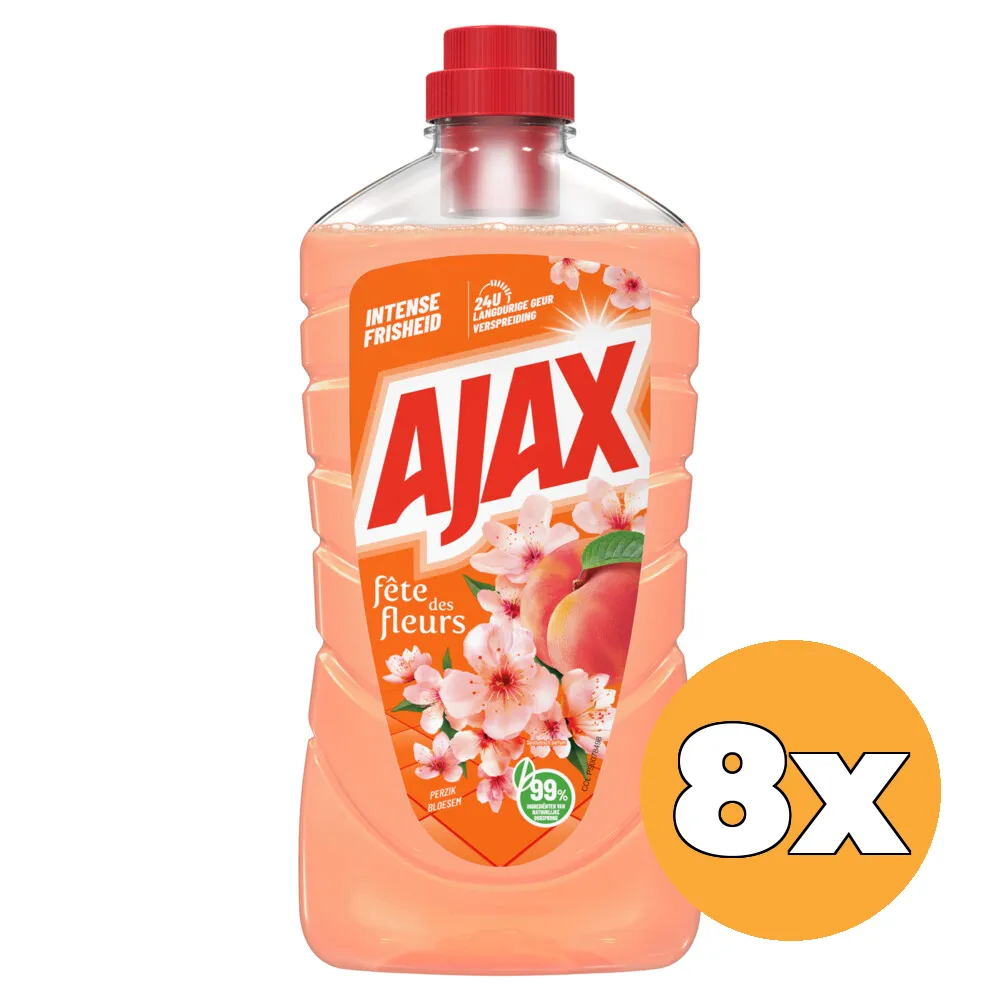 8x Ajax Allesreiniger Fete Des Fleurs Perzik (8 x 1000 ml)