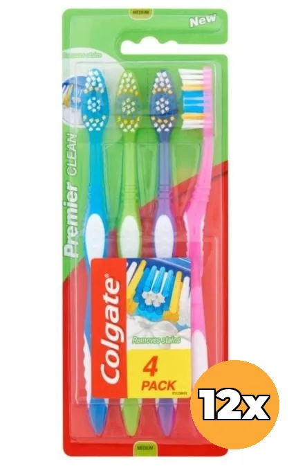 12x Colgate Tandenborstel Premier Clean 4 Pack (12 x 4 st)