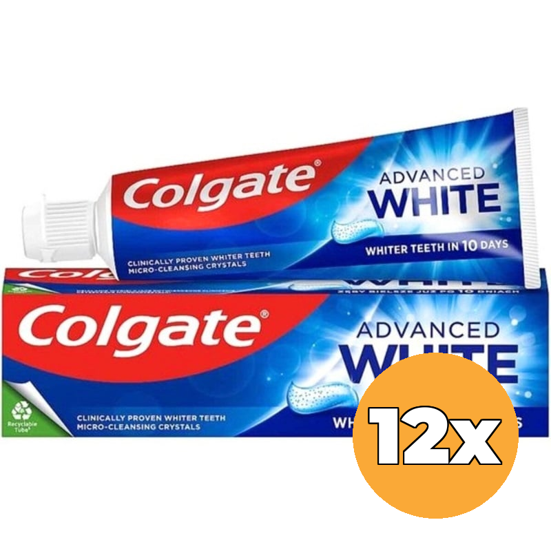 12x Colgate Tandpasta Advanced Whitening (12 x 75 ml)
