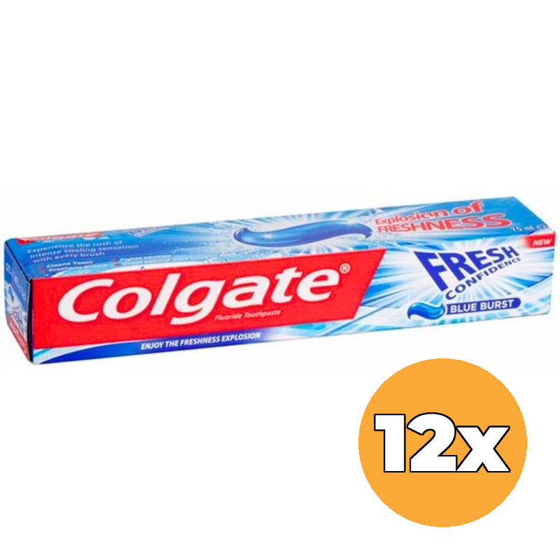 12x Colgate Tandpasta Fresh Confidence Blue Burst (12 x 75 ml)