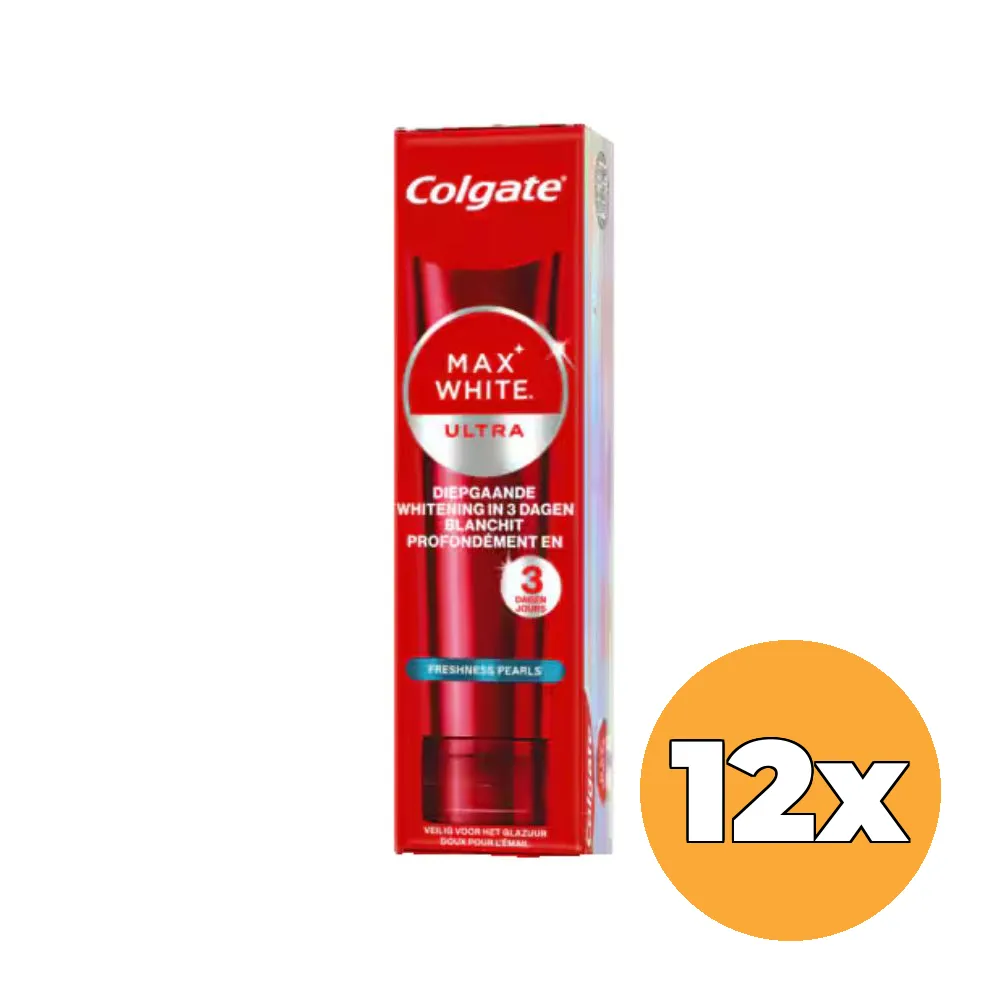 12x Colgate Tandpasta Max White Ultra Freshness Pearls (12 x 75 ml)