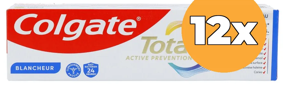 12x Colgate Tandpasta Total Whitening (12 x 75 ml)