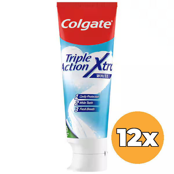12x Colgate Tandpasta Triple Action Whitener (12 x 75 ml)