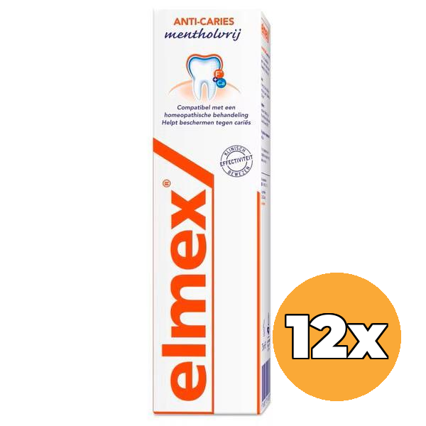 12x Elmex Tandpasta Anti Caries Menthol Vrij (12 x 75 ml)