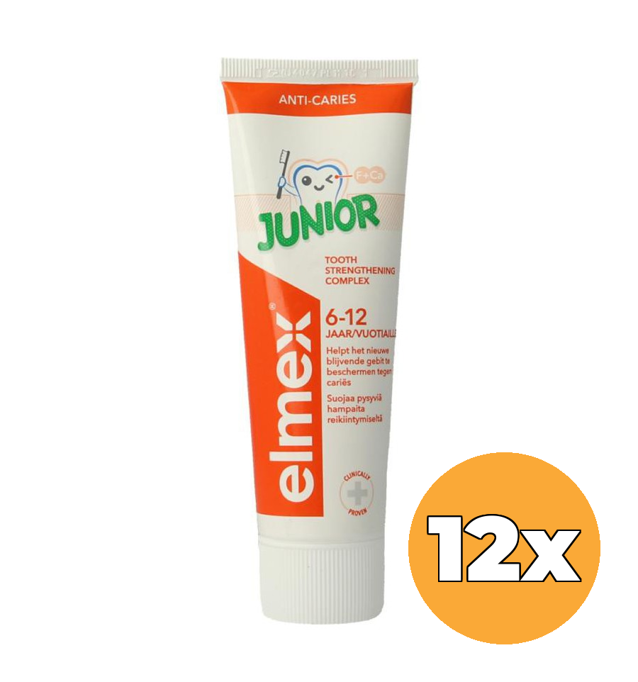 12x Elmex Tandpasta Junior (12 x 75 ml)