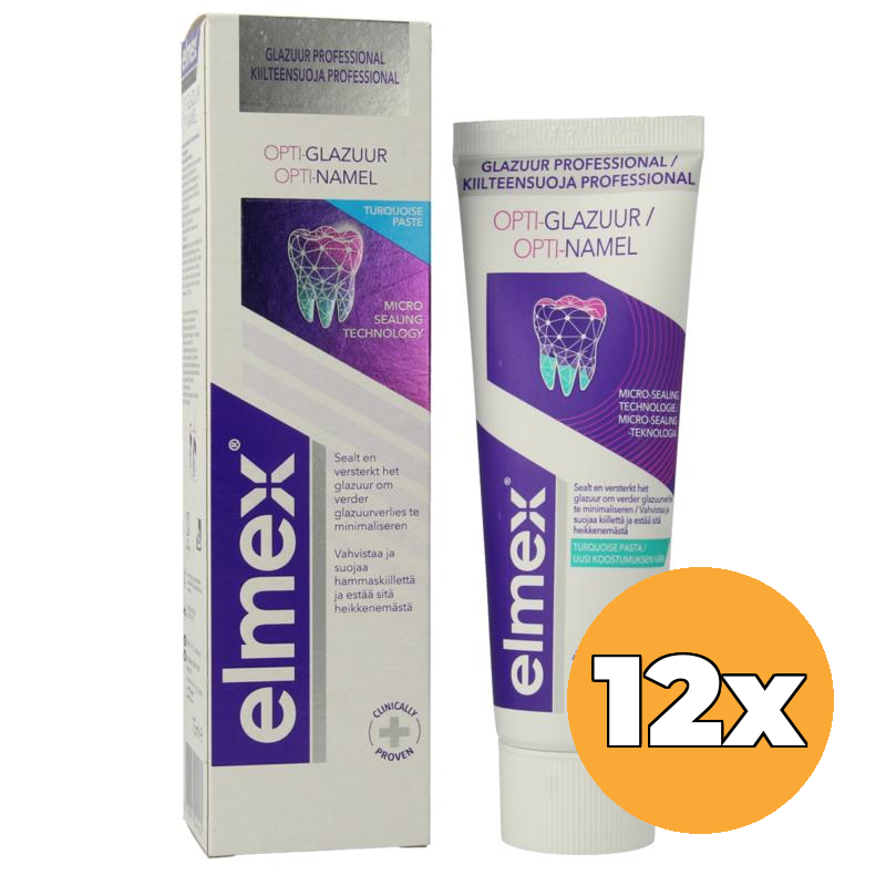 12x Elmex Tandpasta Opti Glazuur (12 x 75 ml)